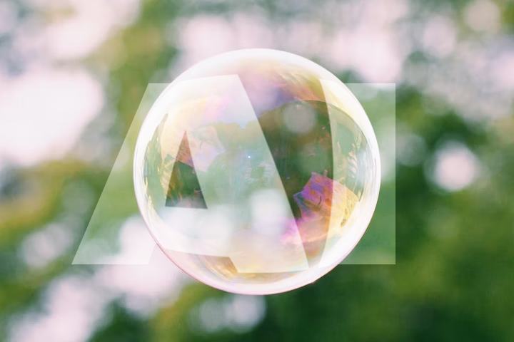 Bubble in front of the word "AI"